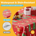Christmas Red Plastic Table Cloth Disposable, 4 Pack, 54 x 108 in, alternate view 3