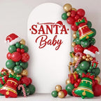 Christmas Santa Baby Shower Arch Cover Backdrop Decoration in 6.6 feet in Red, White