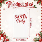 Christmas Santa Baby Shower Arch Cover Backdrop Decoration in 6.6 feet in Red, White, alternate view 3