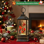 Christmas Snow Globe Lantern Indoor Decor Cardinal with Music,6H Timer, USB Lined/Battery Operated Lighted, alternate view 4