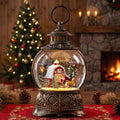 Christmas Snow Globes Christmas Water Lantern with Carriage Red barn Farm Scene Music & 6H Timer USB