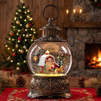 Christmas Snow Globes Christmas Water Lantern with Carriage Red barn Farm Scene Music & 6H Timer USB