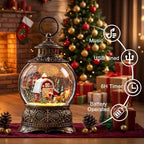 Christmas Snow Globes Christmas Water Lantern with Carriage Red barn Farm Scene Music & 6H Timer USB, alternate view 3