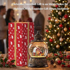 Christmas Snow Globes Christmas Water Lantern with Carriage Red barn Farm Scene Music & 6H Timer USB, alternate view 6