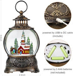Christmas Snow Globes Christmas Water Lantern with Church & Nativity Scene Music & 6H Timer USB Lined/Battery, alternate view