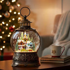 Christmas Snow Globes Christmas Water Lantern with Snowy Train Snowman, Music & 6H Timer, USB Lined/Battery, alternate view 6