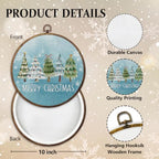 Christmas Snow Tree Round Framed Wall Art 10"x10", alternate view 2