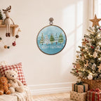 Christmas Snow Tree Round Framed Wall Art 10"x10", alternate view 6