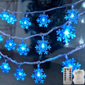 Christmas Snowflake Lights, 20ft 40LED 8 Modes & Timer Battery Operated Fairy Lights for Indoor/Outdoor Holiday