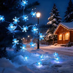 Christmas Snowflake Lights, 20ft 40LED 8 Modes & Timer Battery Operated Fairy Lights for Indoor/Outdoor Holiday, alternate