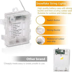 Christmas Snowflake Lights, 20ft 40LED 8 Modes & Timer Battery Operated Snowflake Decorations with Remote, alternate view 4