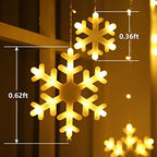 Christmas Snowflake Lights Outdoor, 17.22ft 264 LED Snowflake Icicle Lights with 22 Drops, Connectable, 8 Modes, alternate