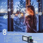 Christmas Snowflake Lights Outdoor,6.5FT 144LED Icicle Lights, alternate view 4