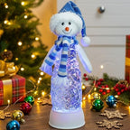 Christmas Snowman Decoration Snow Globe Lantern Indoor Decor Snowman Christmas with Music,6H Timer, USB