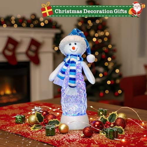 Christmas Snowman Decoration Snow Globe Lantern Indoor Decor Snowman Christmas with Music,6H Timer, USB, alternate view 3