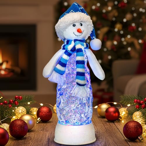 Christmas Snowman Decoration Snow Globe Lantern Indoor Decor Snowman Christmas with Music,6H Timer, USB, alternate view 6