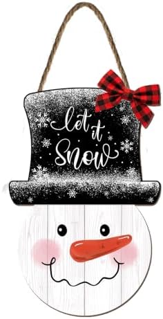Christmas Snowman decorations Front Door Sign 12x12 in