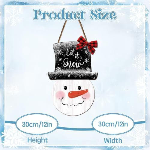 Christmas Snowman decorations Front Door Sign 12x12 in, alternate view 2