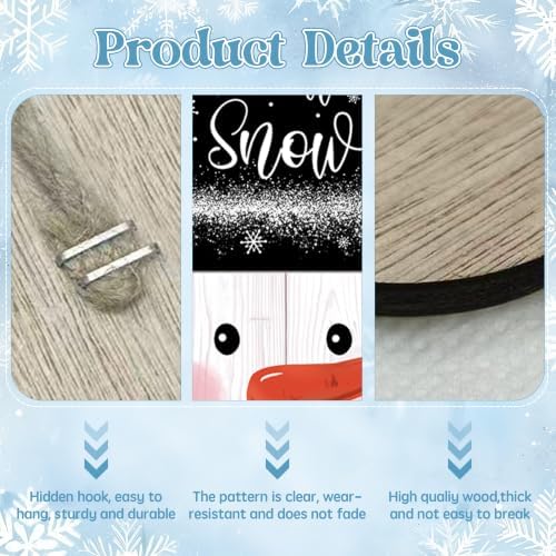 Christmas Snowman decorations Front Door Sign 12x12 in, alternate view 3