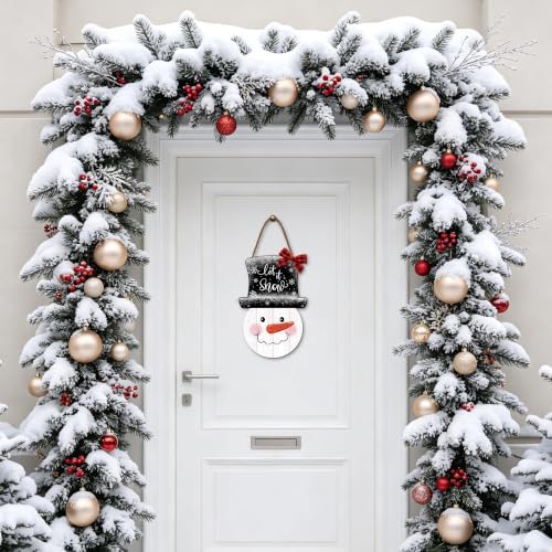 Christmas Snowman decorations Front Door Sign 12x12 in, alternate view 4