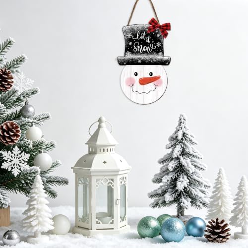 Christmas Snowman decorations Front Door Sign 12x12 in, alternate view 5