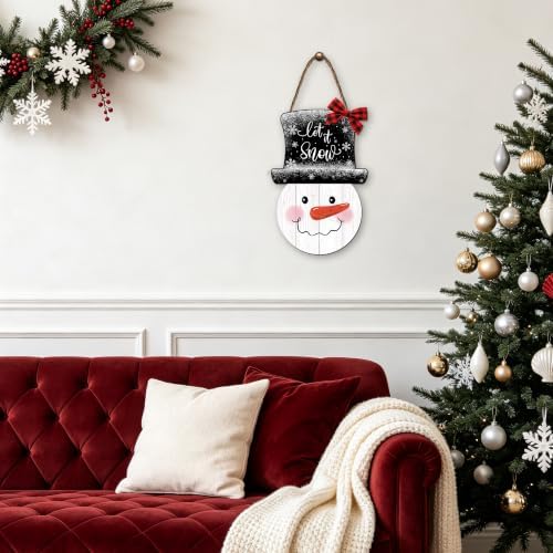 Christmas Snowman decorations Front Door Sign 12x12 in, alternate view 7