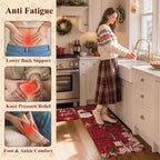 Christmas Snowman Kitchen Mats Cushioned Anti Fatigue Floor Mats, alternate view 4