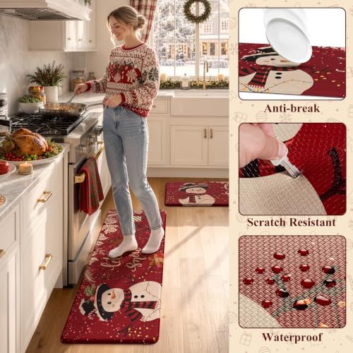 Christmas Snowman Kitchen Mats Cushioned Anti Fatigue Floor Mats, alternate view 6