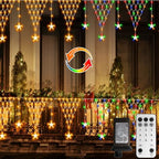 Christmas Star Net Lights Dual Color Changing Triangle Mesh Net Light