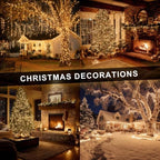 Christmas String Lights, 100 FT 300 LED Connectable Waterproof String Lights Clear Wire with 8 Modes Timer, alternate view 5