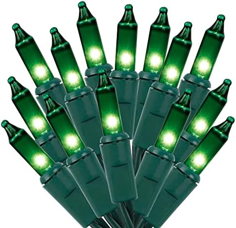 Christmas String Lights, 150 Count 33 FT Incandescent Mini Green Wire Fairy Light, 120V UL Certified Connectable