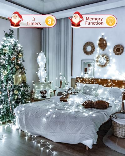 Christmas String Lights,403FT 1200 LED Cold White Fairy Light Bedroom Decor, alternate view 4