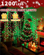 Christmas String Lights,403FT 1200 LED Red Green Fairy Light Bedroom Decor, alternate view 2