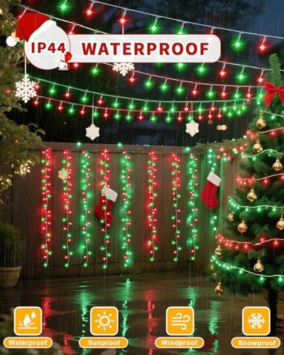 Christmas String Lights,403FT 1200 LED Red Green Fairy Light Bedroom Decor, alternate view 3