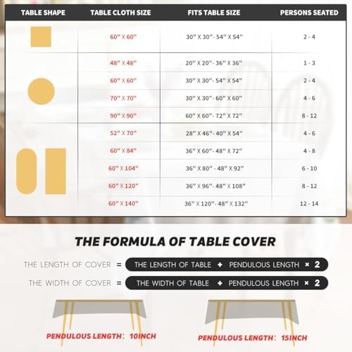 Christmas Tablecloth 52×70 Inch Rectangular, Red Bordered Pine Pattern Table Cover for Kitchen Dining Christmas, alternate