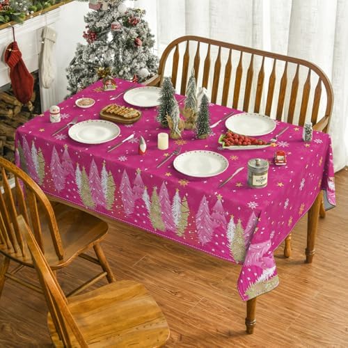 Christmas Tablecloth 52 x 70 Inch Rectangular Christmas Trees in 52 x 70 Inch, alternate view 2