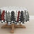 Christmas Tablecloth 60×60 Inch Round, Christmas Trees Buffalo Plaid Black Washable Table Cover for Party Picnic