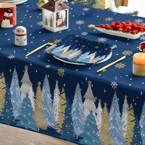 Christmas Tablecloth 60 x 104 Inch Rectangular Blue in 60 x 104 Inch, alternate view 4