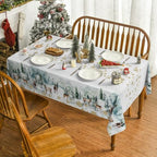 Christmas Tablecloth 60 x 104 Inch Rectangular Golden Snow Deers in 60 x 104 Inch, alternate view 2