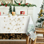 Christmas Tablecloth 60 x 104 Inch Rectangular Golden Snow Deers in 60 x 104 Inch, alternate view 3