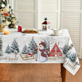 Christmas Tablecloth 60 x 120 Inch Rectangular Winter House in 60 x 120 Inch