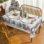 Christmas Tablecloth 60 x 120 Inch Rectangular Winter House in 60 x 120 Inch, alternate view 2