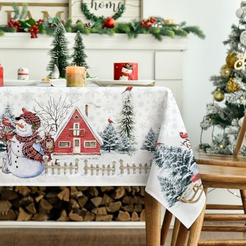 Christmas Tablecloth 60 x 120 Inch Rectangular Winter House in 60 x 120 Inch, alternate view 3