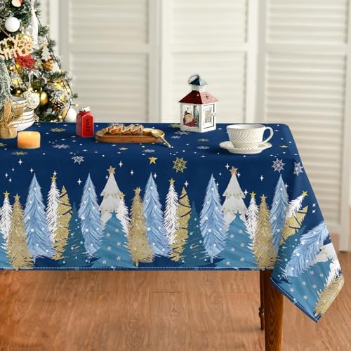 Christmas Tablecloth 60 x 140 Inch Rectangular Blue in 60 x 140 Inch