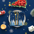 Christmas Tablecloth 60 x 140 Inch Rectangular Blue in 60 x 140 Inch, alternate view 5