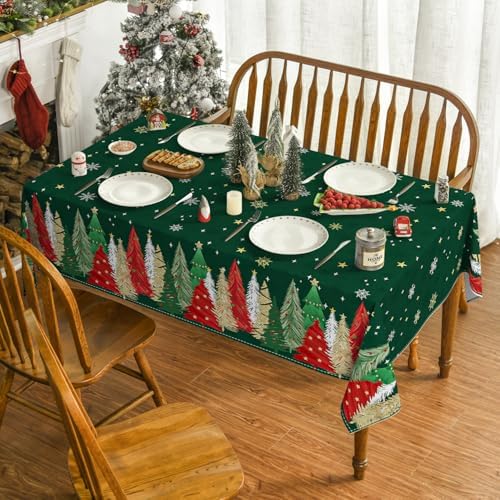 Christmas Tablecloth 60 x 140 Inch Rectangular Green in 60 x 140 Inch, alternate view 2