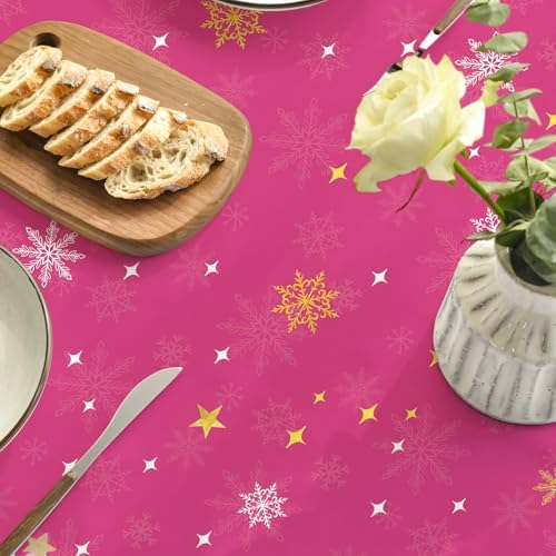 Christmas Tablecloth 60 x 60 Inch Round Christmas Trees Pink in 60 x 60 Inch, alternate view 4