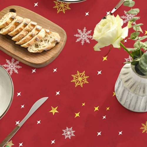 Christmas Tablecloth 60 x 84 Inch Oval Christmas Trees Red in 60 x 84 Inch, alternate view 5