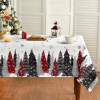 Christmas Tablecloth 60 x 84 Inch Rectangular Christmas Trees in 60 x 84 Inch