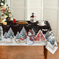 Christmas Tablecloth 60 x 84 Inch Rectangular Winter Snowman in 60 x 84 Inch
